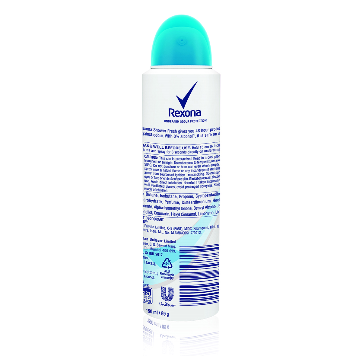Rexona Women Shower Fresh Deodorant Spray, 150 ml, Pack of 1 Rexona Women Shower Fresh Deodorant Spray, 150 ml, Pack of 1