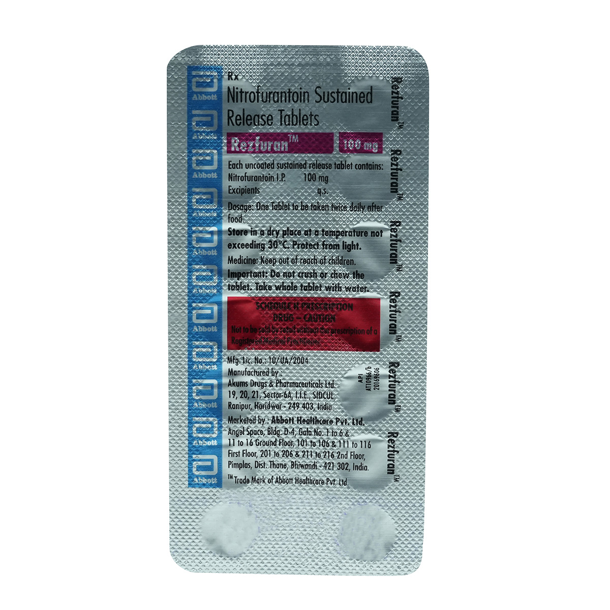 Rezfuran 100 Tablet 14's, Pack of 14 TABLETS Rezfuran 100 Tablet 14's, Pack of 14 TABLETS