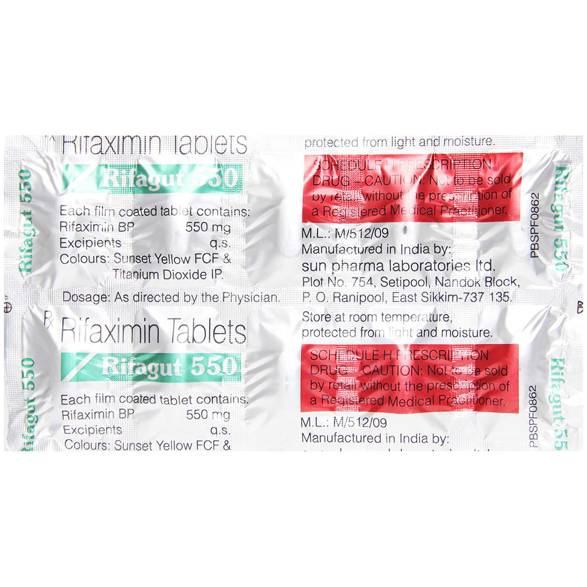 Rifagut 550 Tablet 10's, Pack of 10 TABLETS Rifagut 550 Tablet 10's, Pack of 10 TABLETS