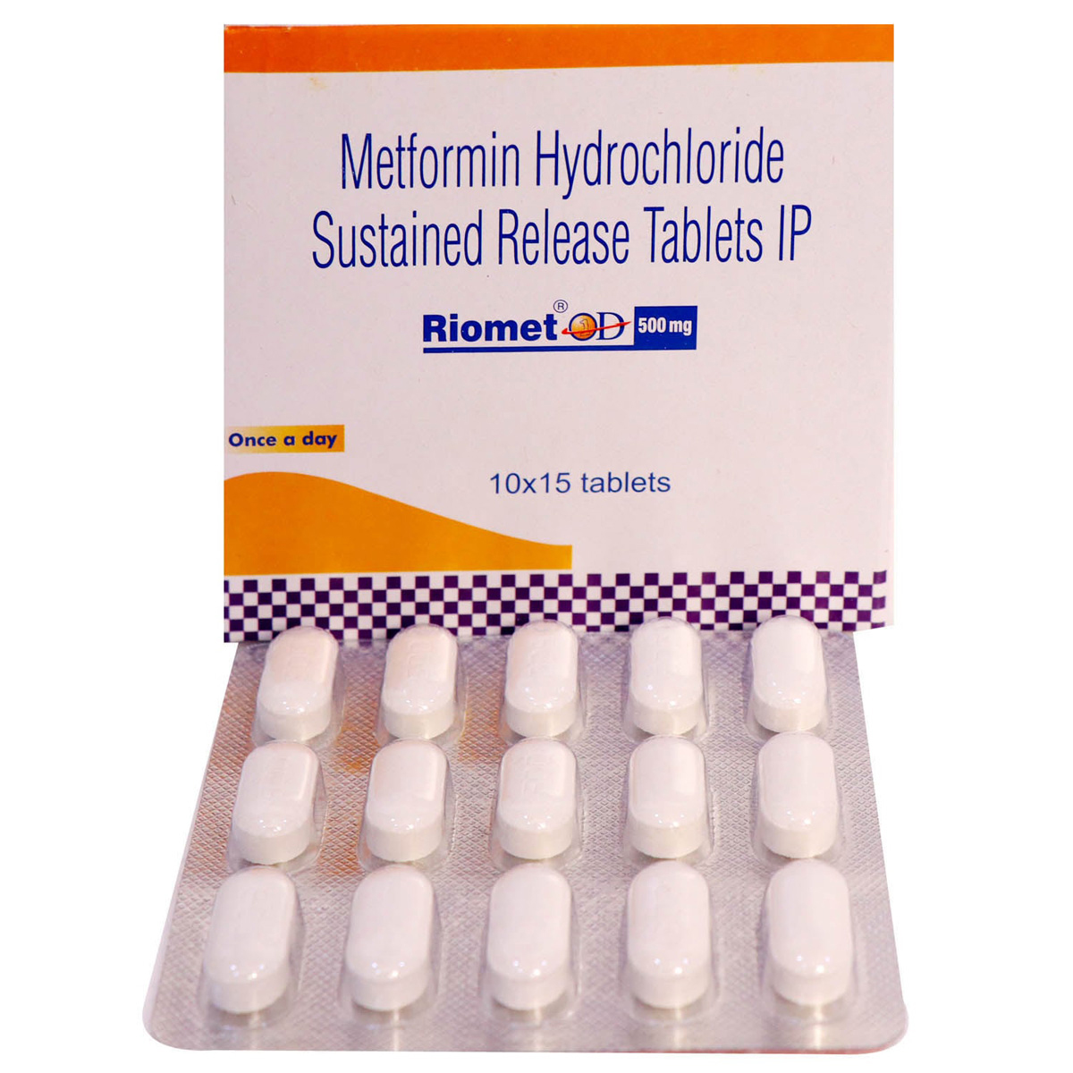 Riomet OD 500 mg Tablet 15's, Pack of 15 TABLETS Riomet OD 500 mg Tablet 15's, Pack of 15 TABLETS