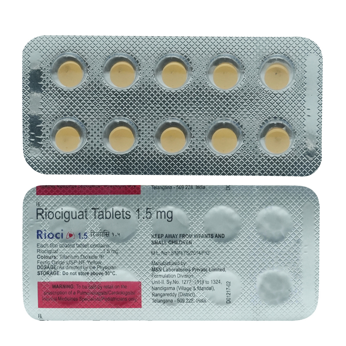 Rioci 1.5 mg Tablet 10's, Pack of 10 TabletS Rioci 1.5 mg Tablet 10's, Pack of 10 TabletS