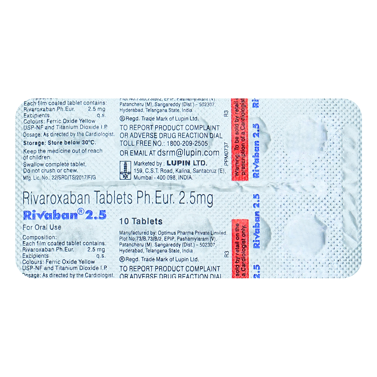 Rivaban 2.5 Tablet 10's, Pack of 10 TabletS Rivaban 2.5 Tablet 10's, Pack of 10 TabletS