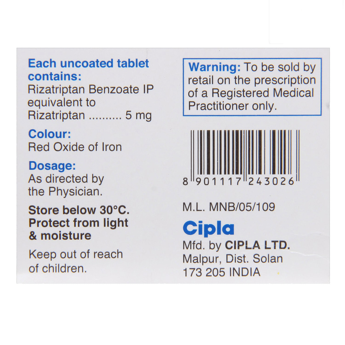 Rizact 5 Tablet 4's, Pack of 4 TABLETS Rizact 5 Tablet 4's, Pack of 4 TABLETS