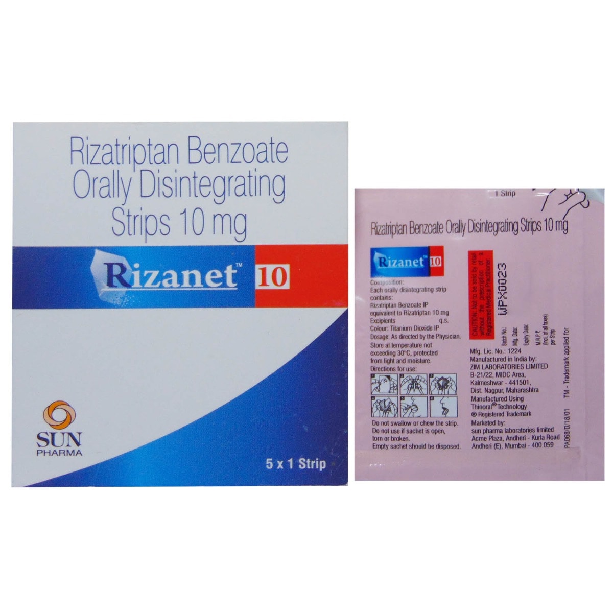 Rizanet 10 Disintegrating Strip 1's, Pack of 1 Disintegrating Strip Rizanet 10 Disintegrating Strip 1's, Pack of 1 Disintegrating Strip