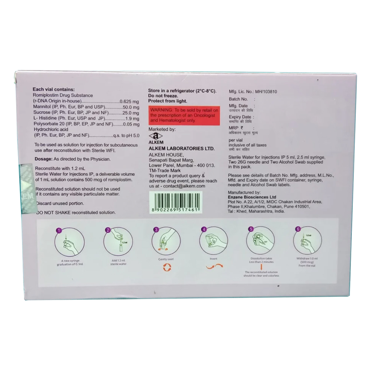 Romiset 500 mcg Injection 1's, Pack of 1 Romiset 500 mcg Injection 1's, Pack of 1