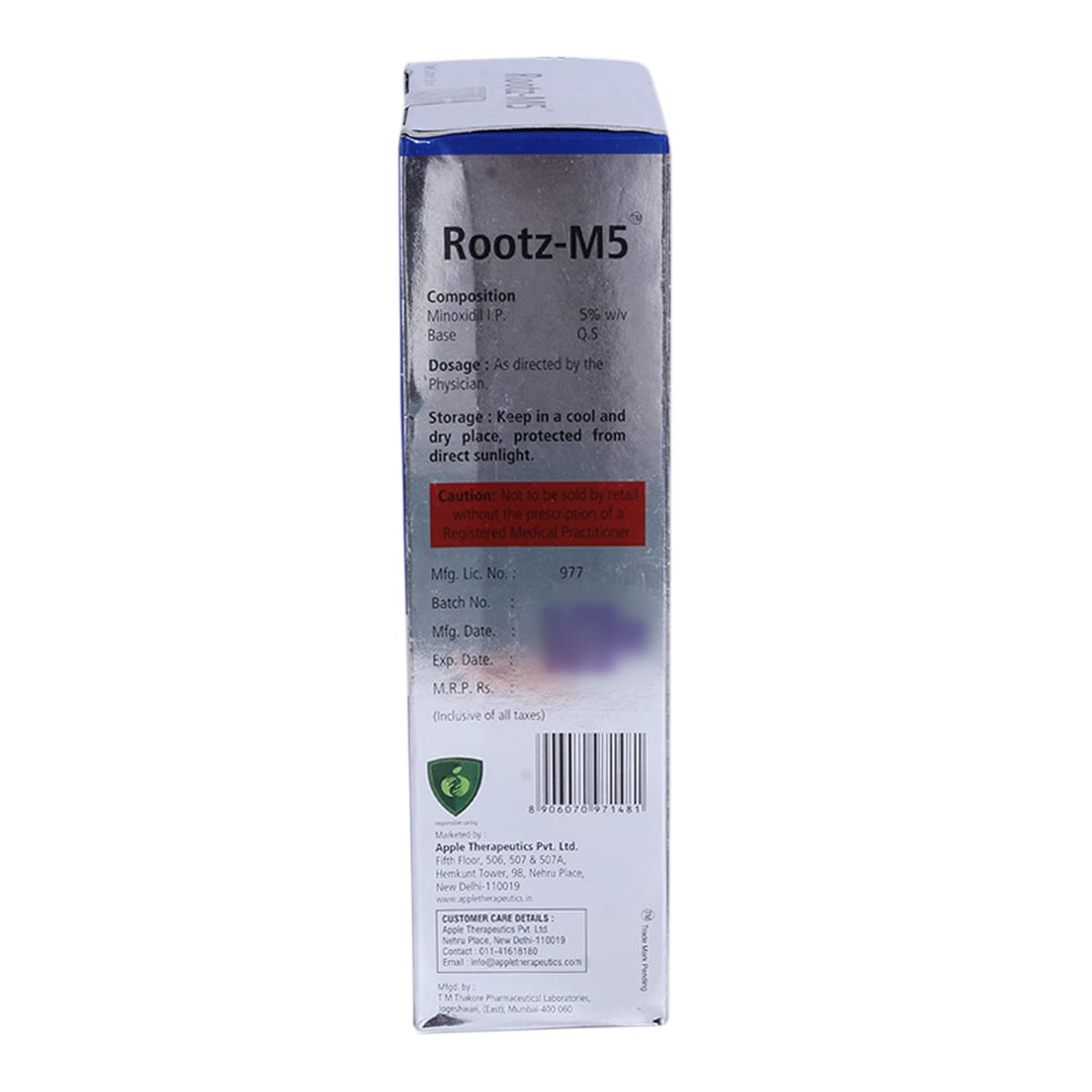 Rootz-M 5 Solution 60 ml, Pack of 1 Solution Rootz-M 5 Solution 60 ml, Pack of 1 Solution