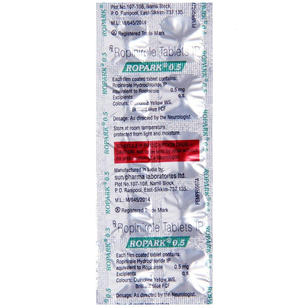 Ropark 0.5 Tablet 10's, Pack of 10 TABLETS Ropark 0.5 Tablet 10's, Pack of 10 TABLETS