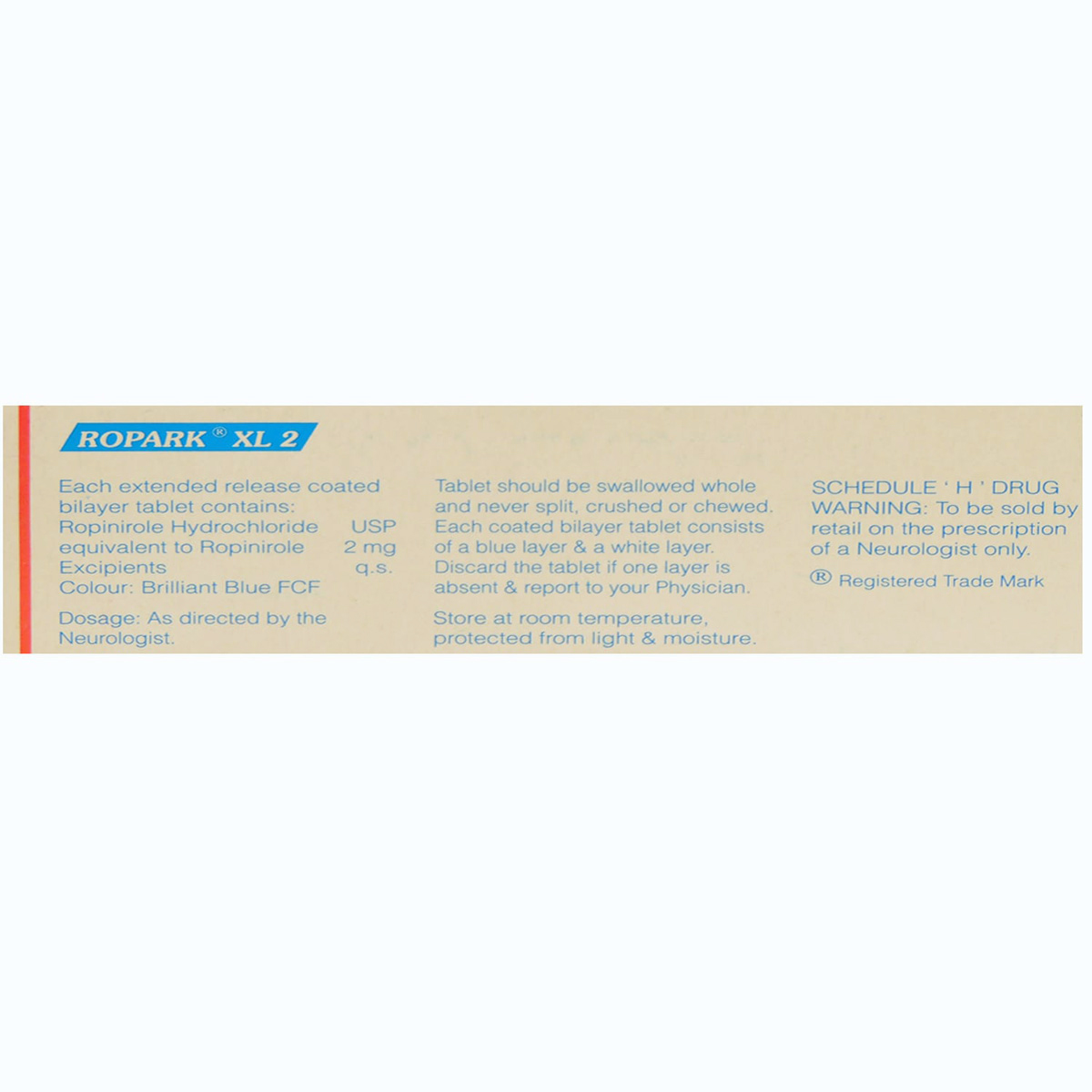 Ropark XL 2 Tablet 10's, Pack of 10 TABLETS Ropark XL 2 Tablet 10's, Pack of 10 TABLETS