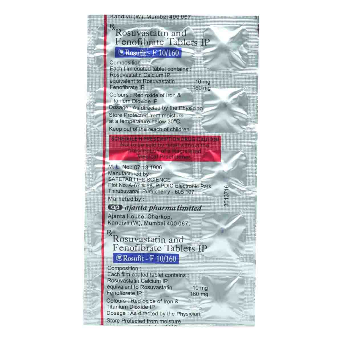 Rosufit-F 10 mg/160 mg Tablet 10's, Pack of 10 Rosufit-F 10 mg/160 mg Tablet 10's, Pack of 10