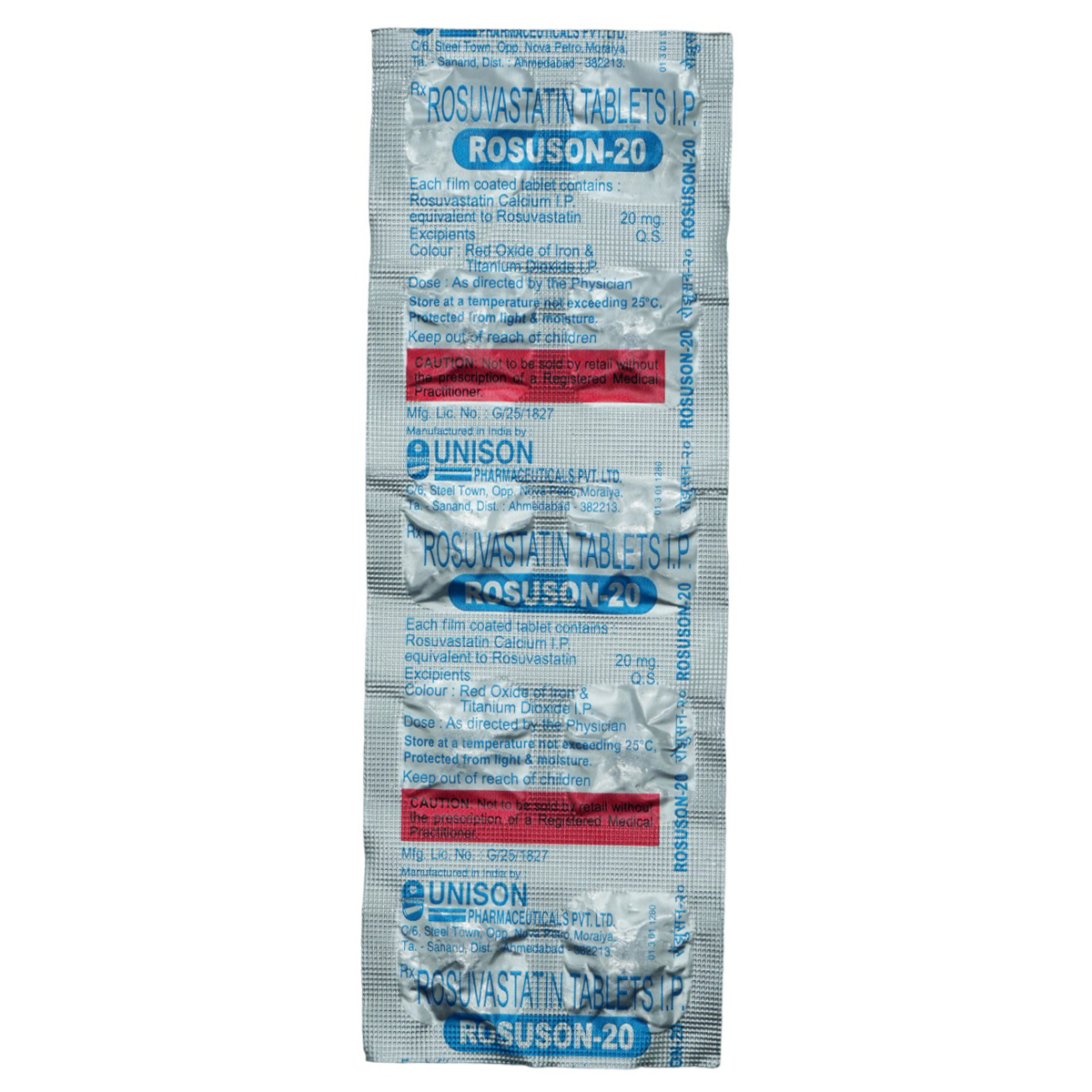 Rosuson-20 Tablets 10's, Pack of 10 TabletS Rosuson-20 Tablets 10's, Pack of 10 TabletS