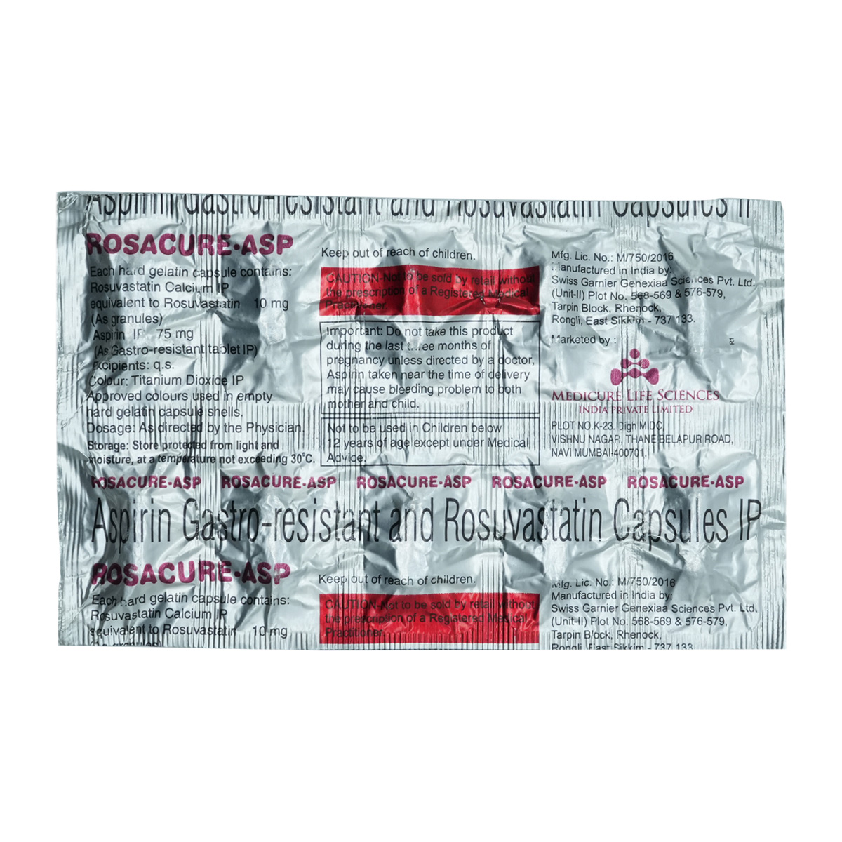 Rosacure-Asp Capsule 10's, Pack of 10 Rosacure-Asp Capsule 10's, Pack of 10