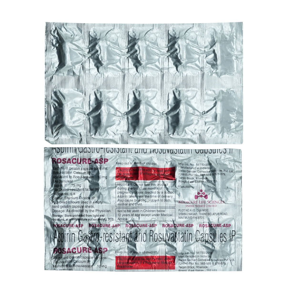 Rosacure-Asp Capsule 10's, Pack of 10 Rosacure-Asp Capsule 10's, Pack of 10