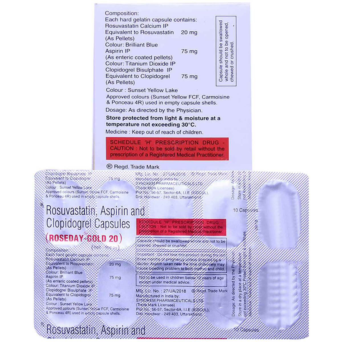 Roseday-Gold 20 Capsule 10's, Pack of 10 CAPSULES Roseday-Gold 20 Capsule 10's, Pack of 10 CAPSULES