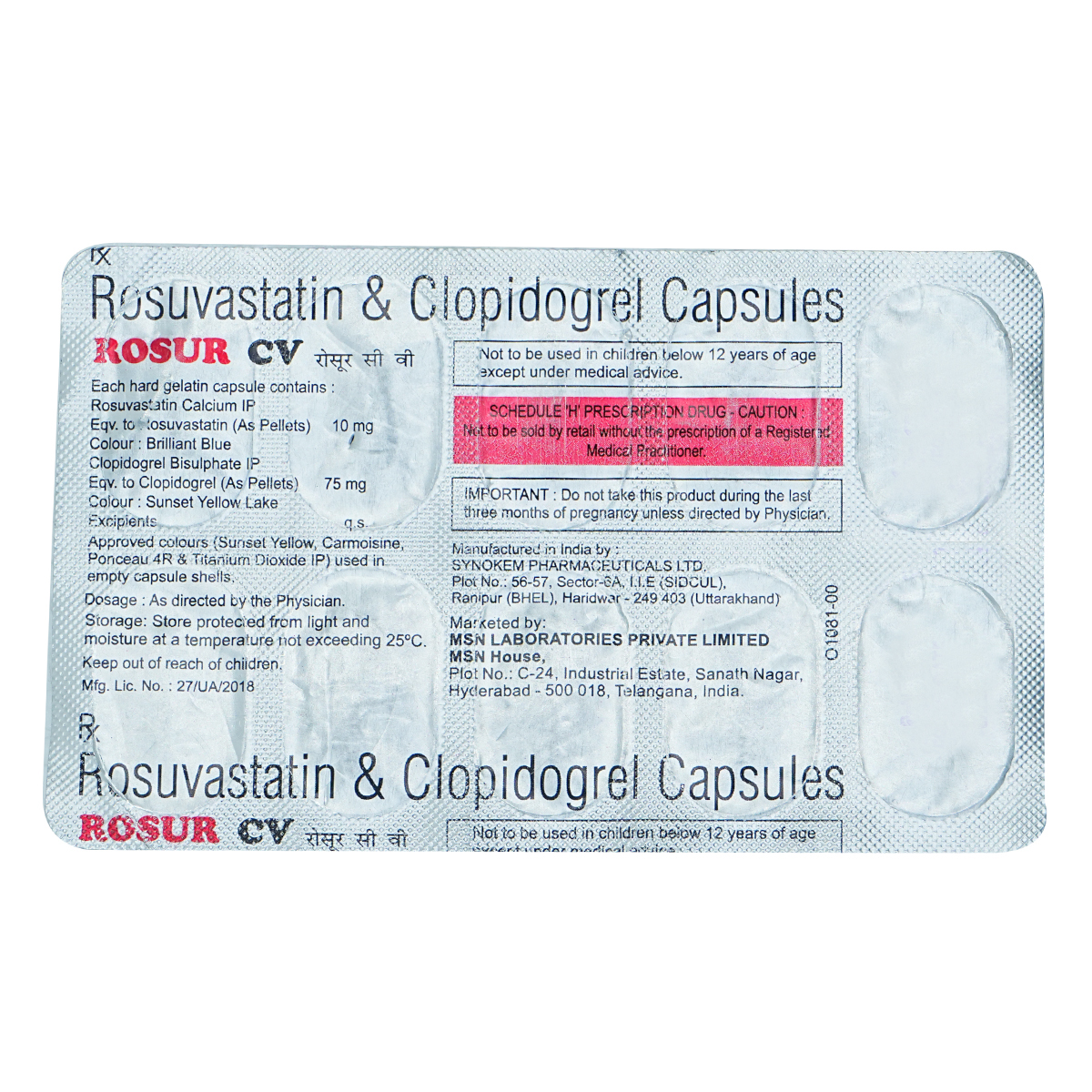 Rosur CV 10 mg Capsule 10's, Pack of 10 CapsuleS Rosur CV 10 mg Capsule 10's, Pack of 10 CapsuleS