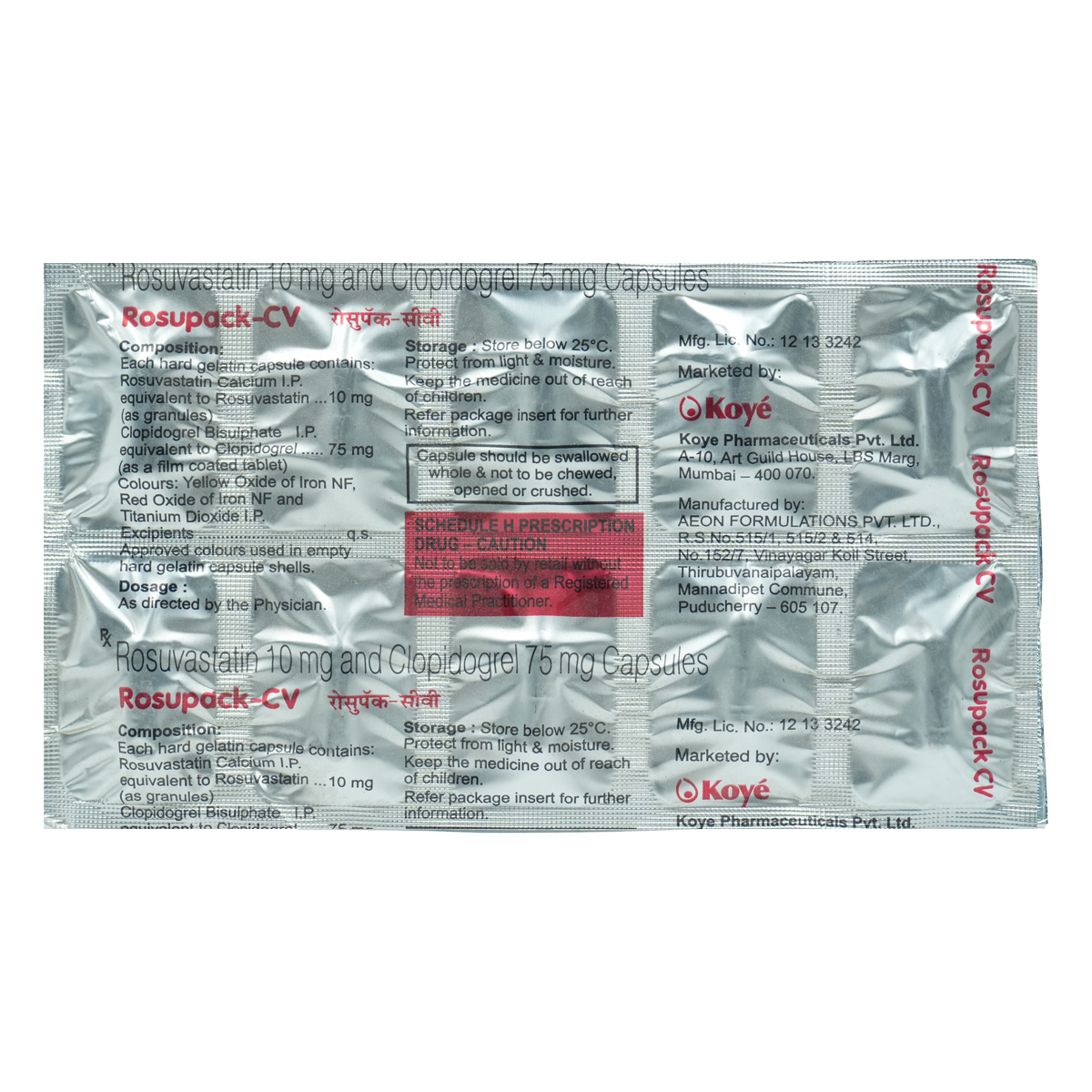Rosupack-CV Capsule 10's, Pack of 10 CapsuleS Rosupack-CV Capsule 10's, Pack of 10 CapsuleS