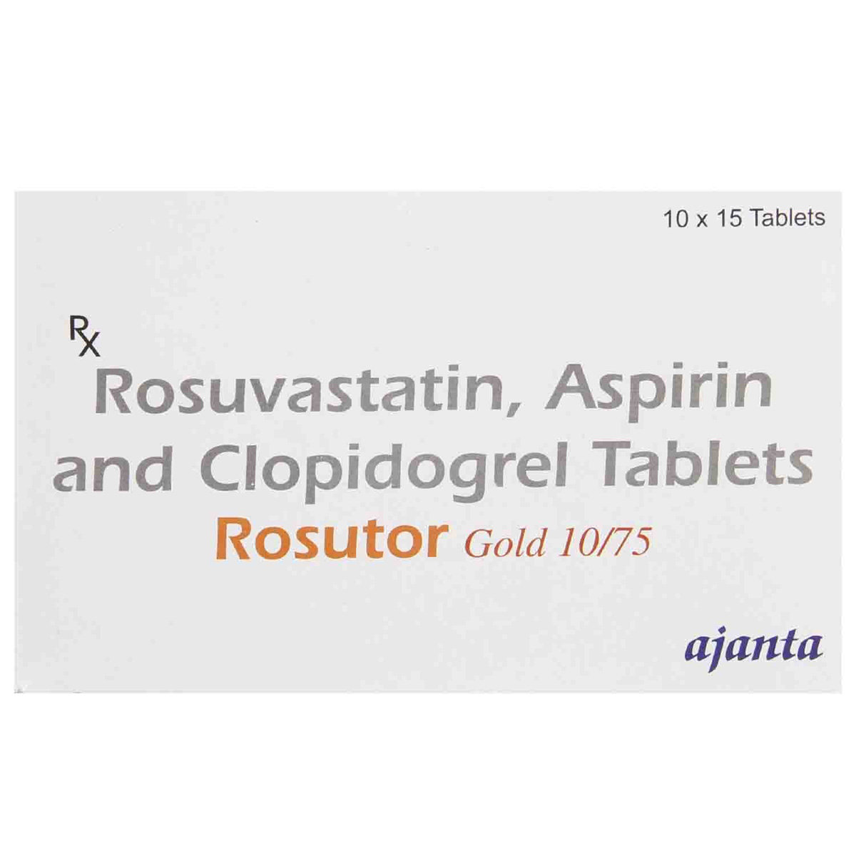 Rosutor Gold 10 mg/75 mg Tablet 15's, Pack of 15 TABLETS Rosutor Gold 10 mg/75 mg Tablet 15's, Pack of 15 TABLETS