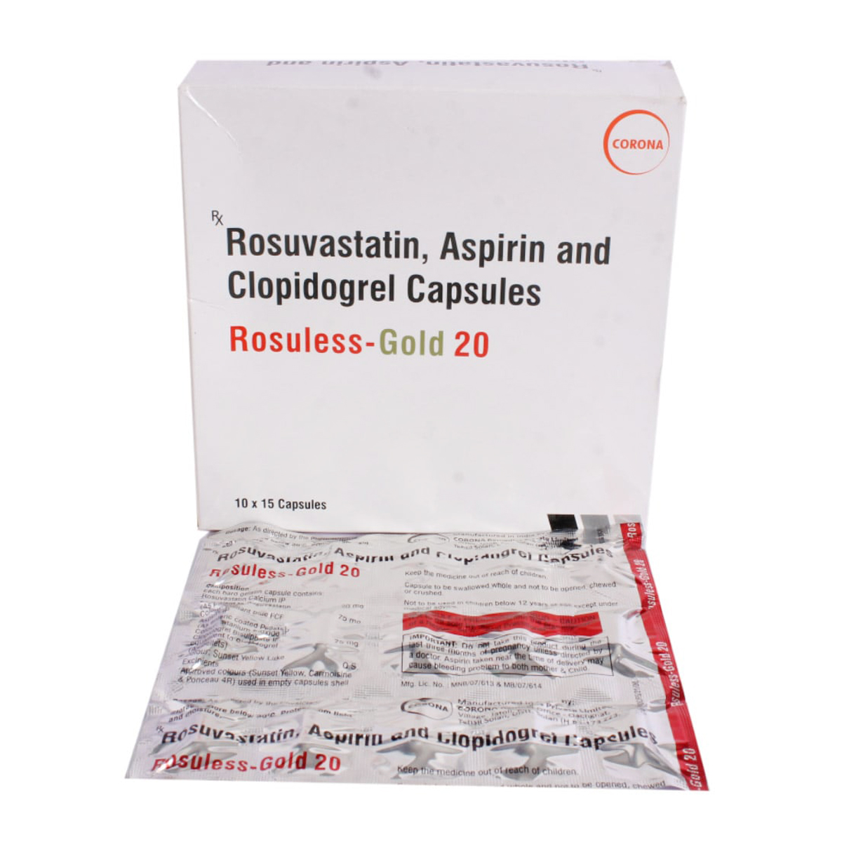 Rosuless-Gold 20 Capsule 15's, Pack of 15 CAPSULES Rosuless-Gold 20 Capsule 15's, Pack of 15 CAPSULES