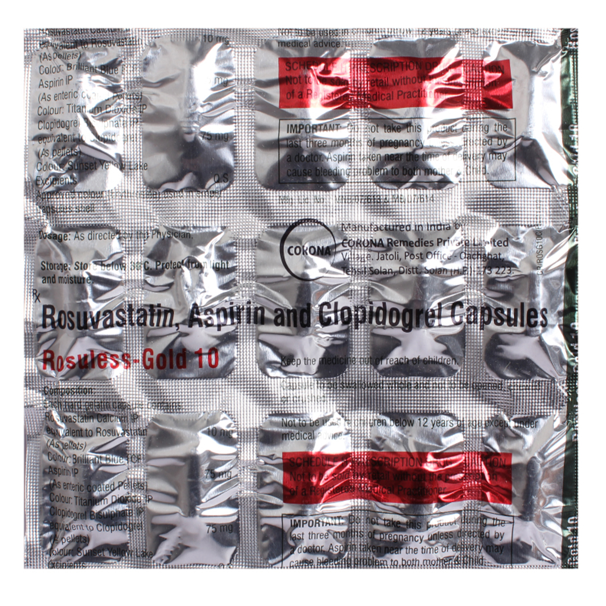 Rosuless-Gold 10 Capsule 15's, Pack of 15 CAPSULES Rosuless-Gold 10 Capsule 15's, Pack of 15 CAPSULES