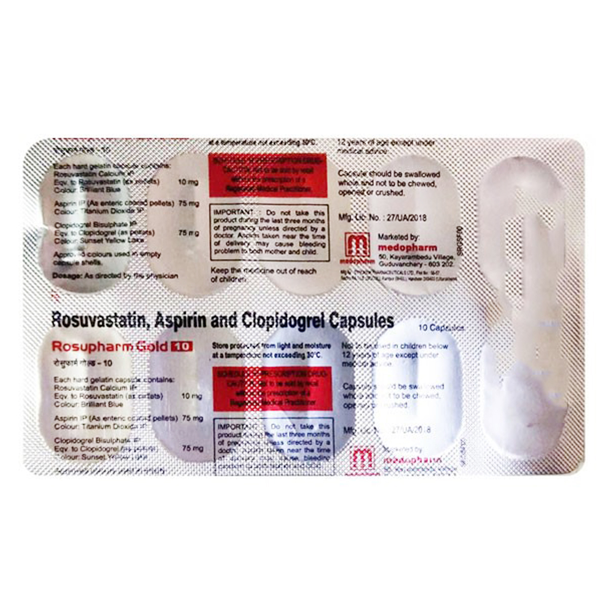 Rosupharm Gold 10 Capsule 10's, Pack of 10 CapsuleS Rosupharm Gold 10 Capsule 10's, Pack of 10 CapsuleS