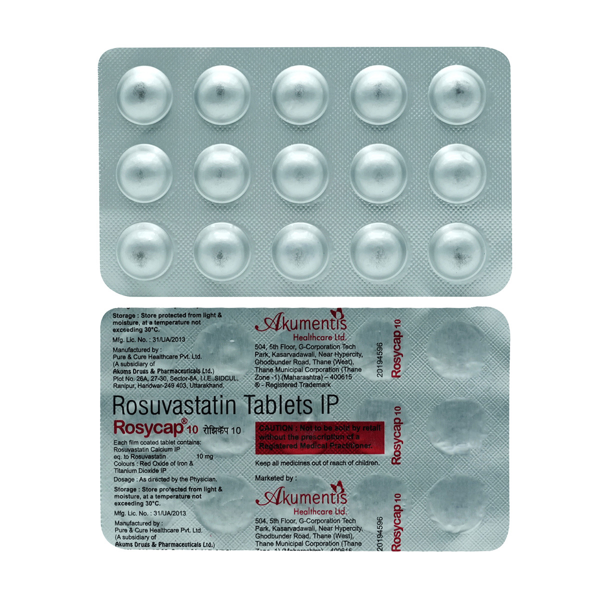 Rosycap 10 Tablet 15's, Pack of 15 TABLETS Rosycap 10 Tablet 15's, Pack of 15 TABLETS