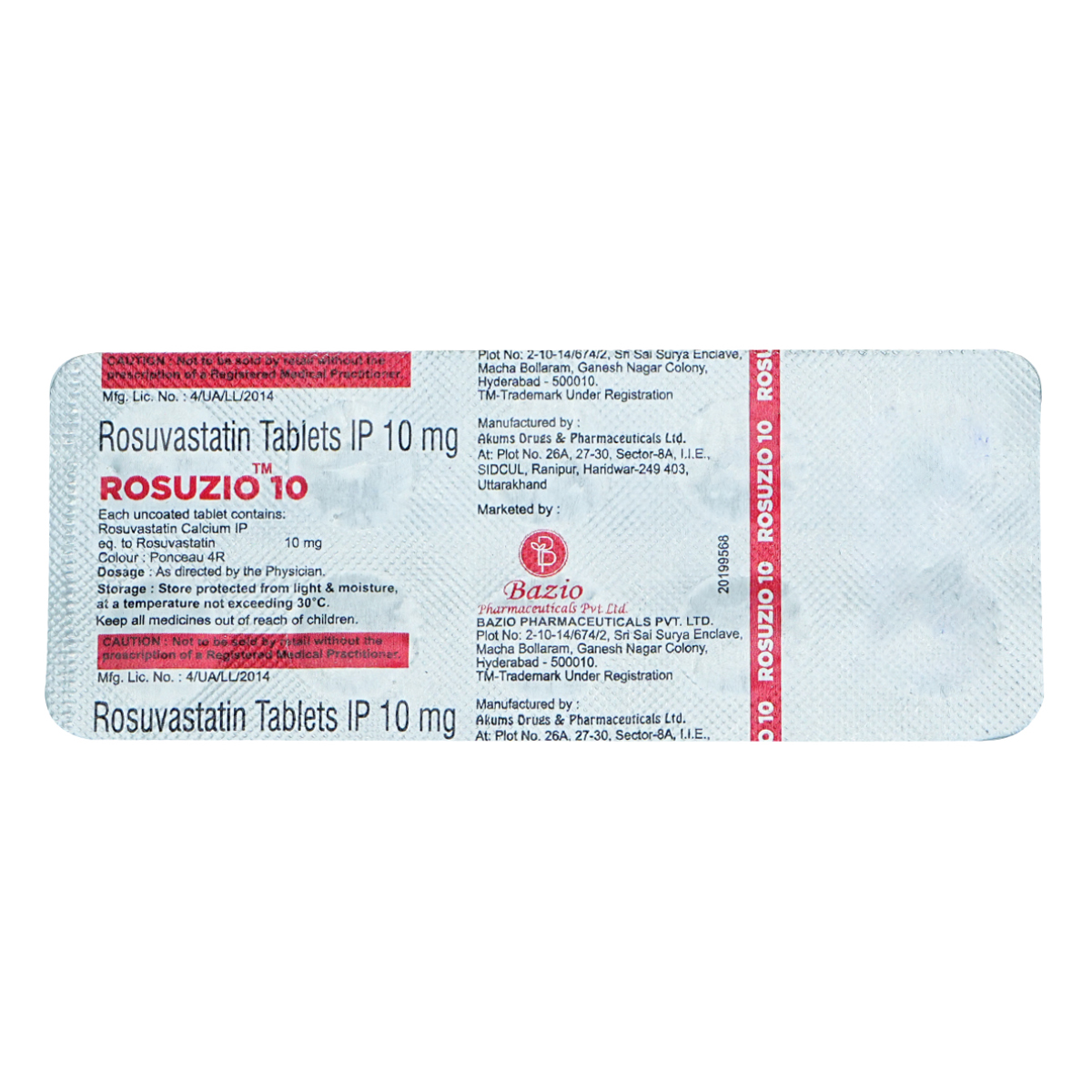 Rosuzio 10 Tablet 10's, Pack of 10 TabletS Rosuzio 10 Tablet 10's, Pack of 10 TabletS
