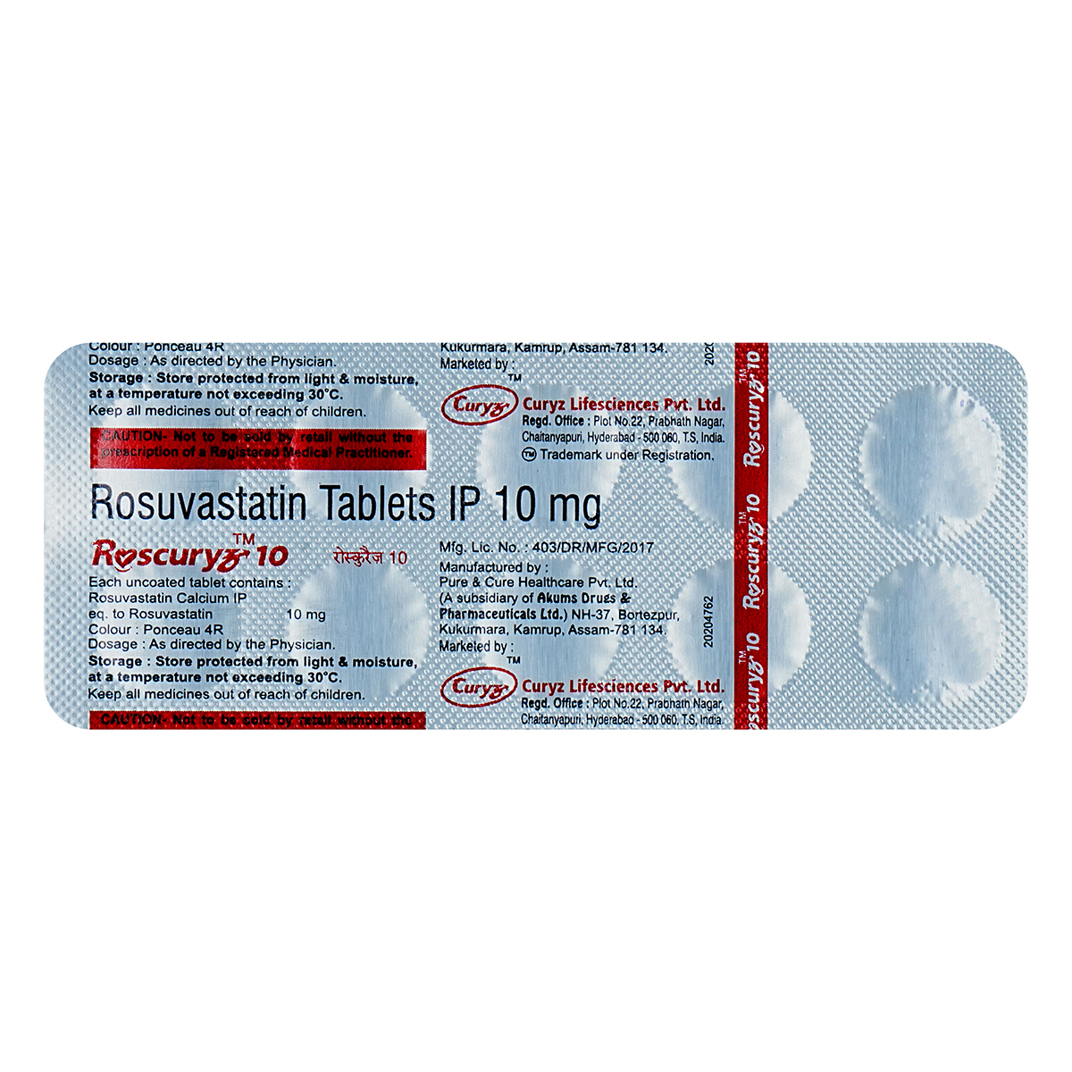 Roscuryz 10 Tablet 10's, Pack of 10 TabletS Roscuryz 10 Tablet 10's, Pack of 10 TabletS