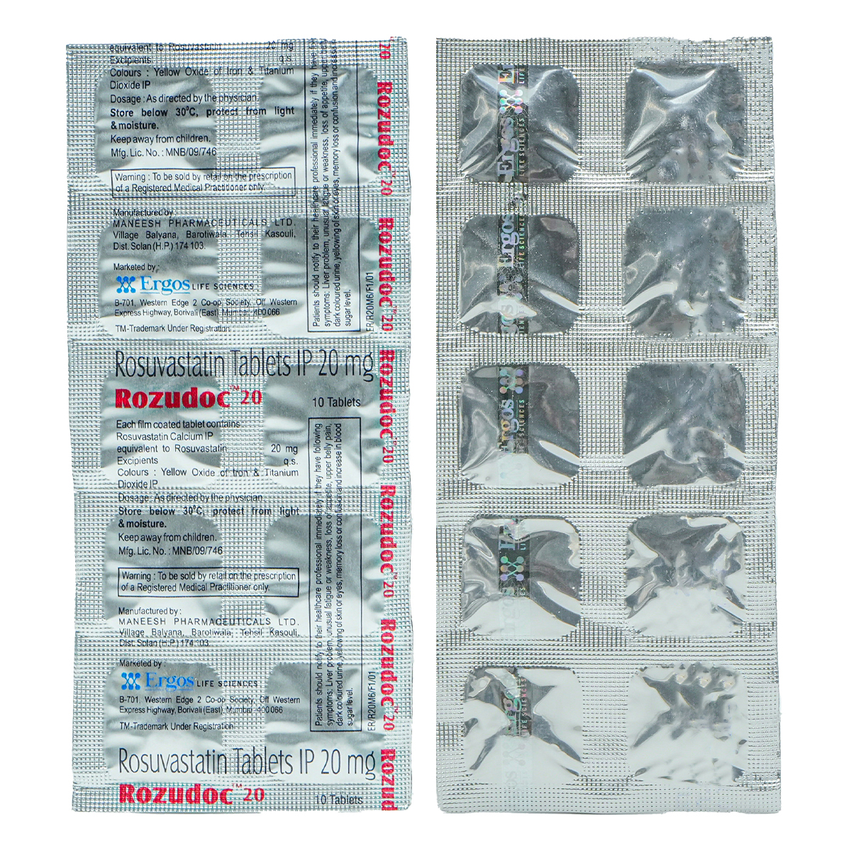 Rozudoc 20mg Tablet 10s, Pack of 10 TabletS Rozudoc 20mg Tablet 10s, Pack of 10 TabletS