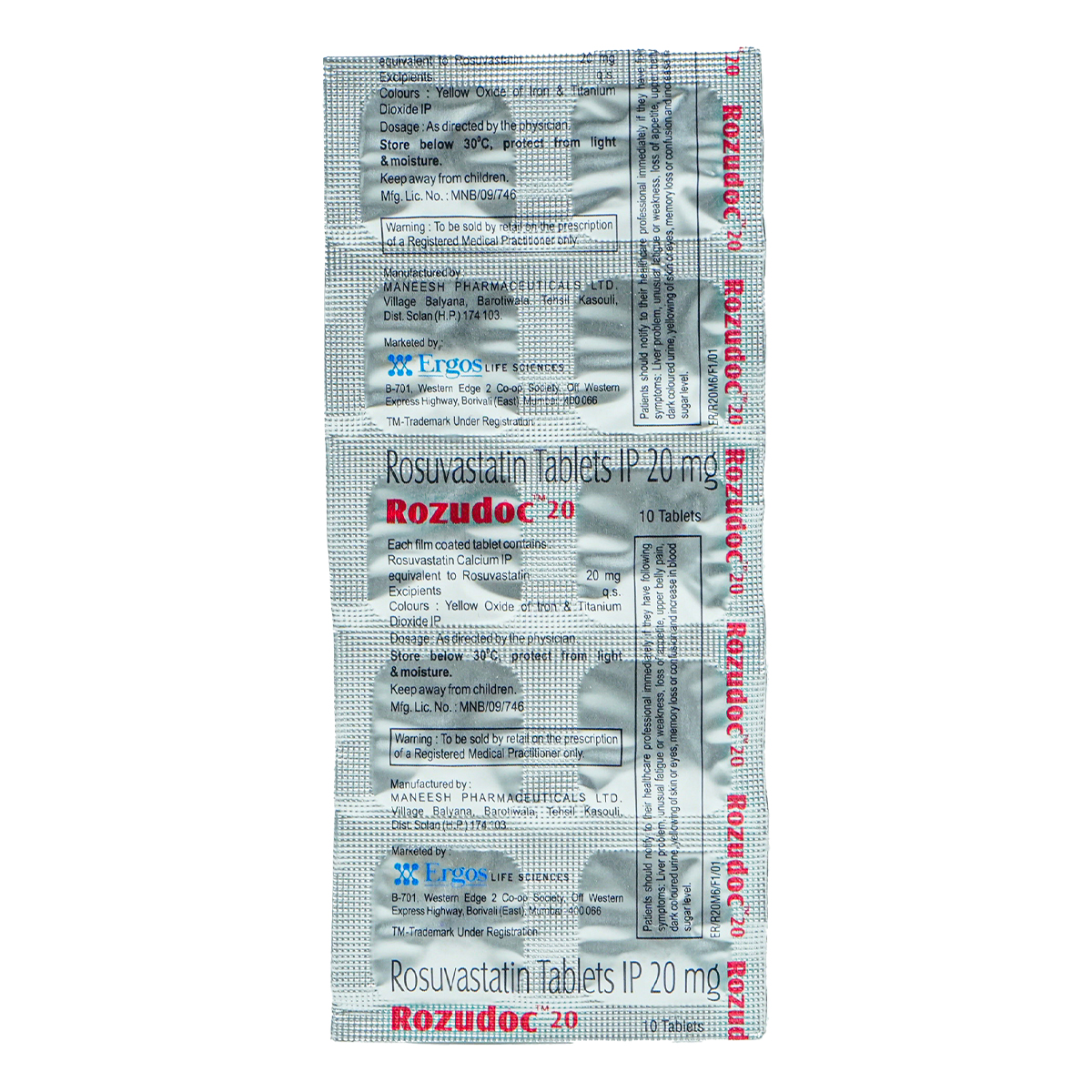 Rozudoc 20mg Tablet 10s, Pack of 10 TabletS Rozudoc 20mg Tablet 10s, Pack of 10 TabletS