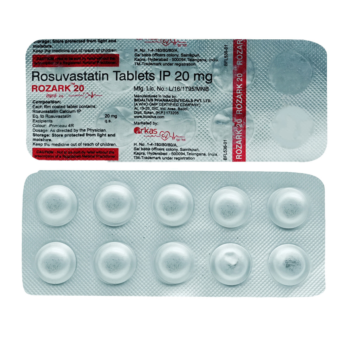 Rozark 20 mg Tablet 10's, Pack of 10 TabletS Rozark 20 mg Tablet 10's, Pack of 10 TabletS