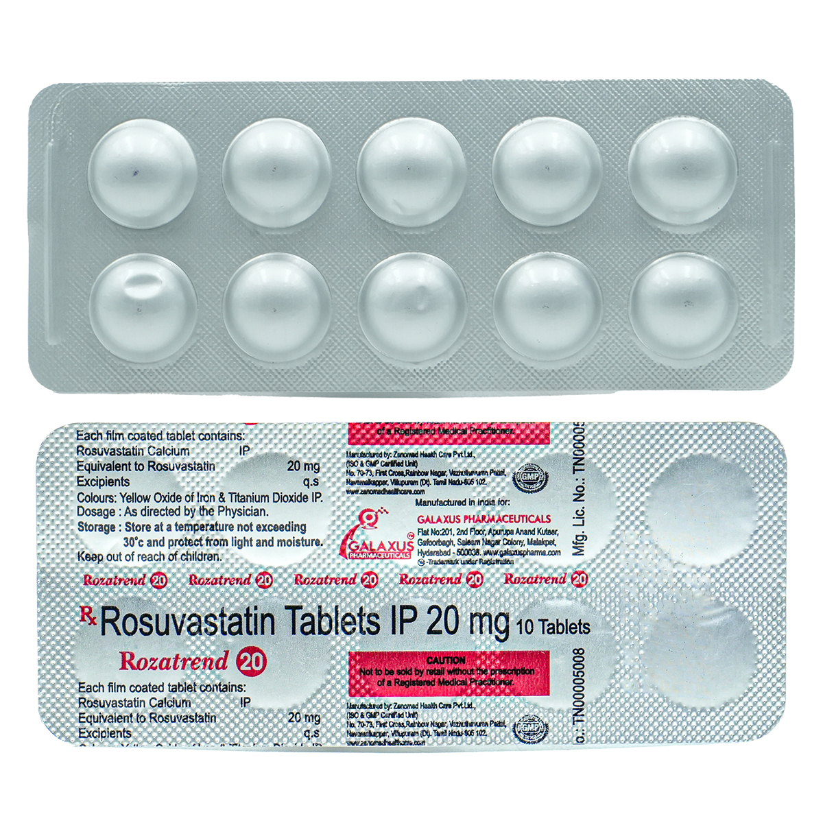 Rozatrend 20 Tablet 10's, Pack of 10 TABLETS Rozatrend 20 Tablet 10's, Pack of 10 TABLETS