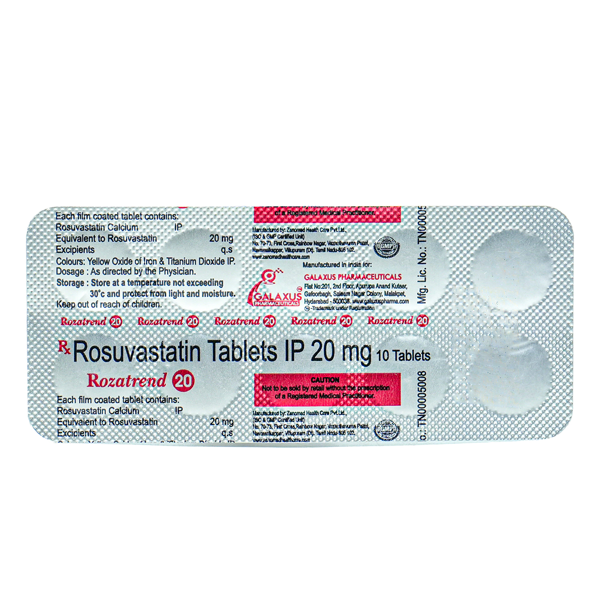 Rozatrend 20 Tablet 10's, Pack of 10 TABLETS Rozatrend 20 Tablet 10's, Pack of 10 TABLETS