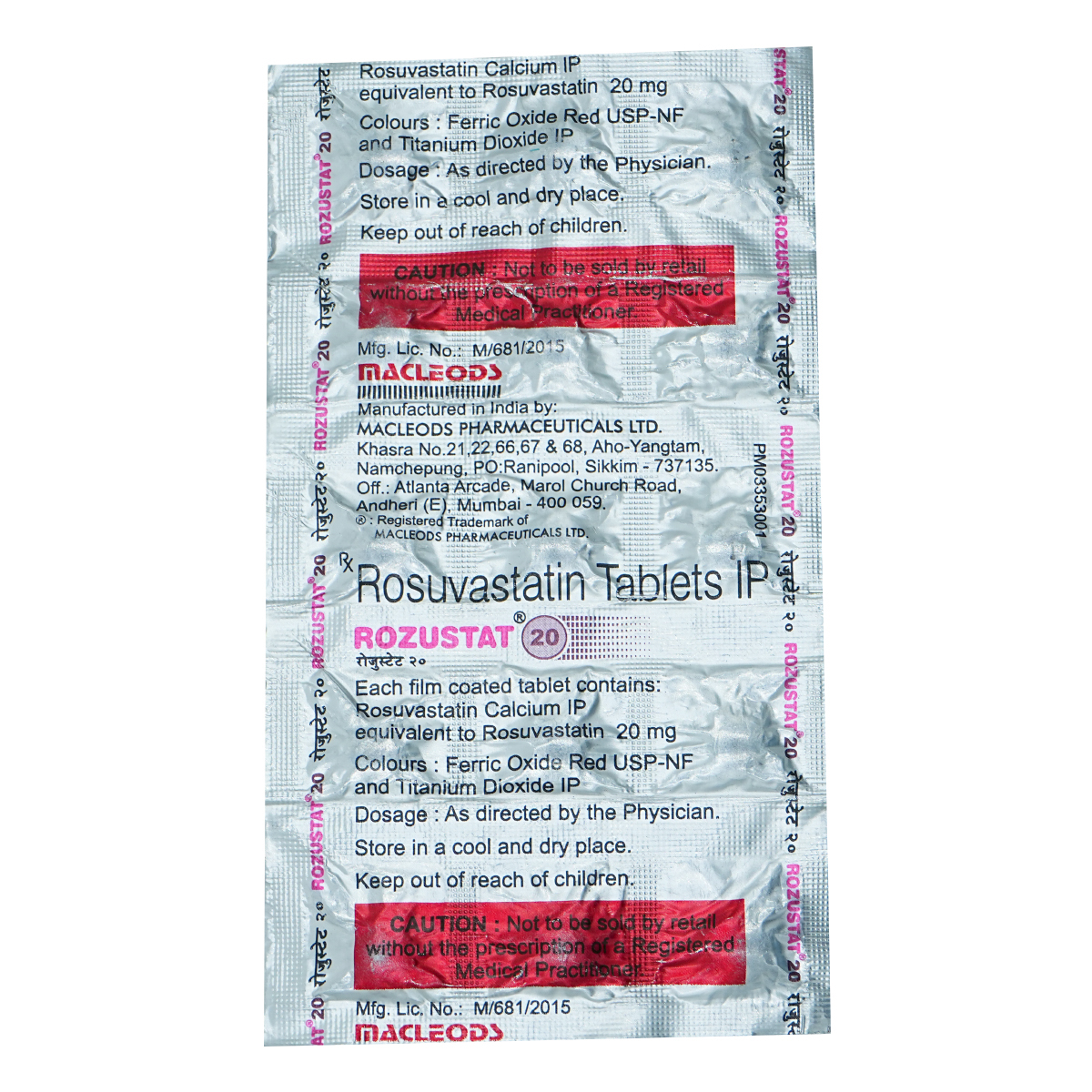 Rozustat 20 Tablet 15's, Pack of 15 TabletS Rozustat 20 Tablet 15's, Pack of 15 TabletS