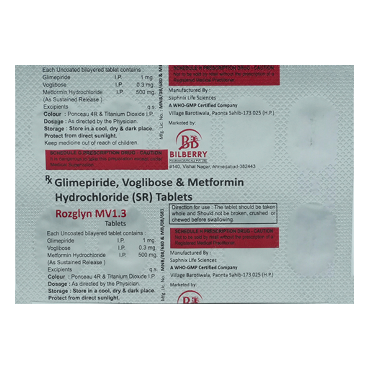 Rozglyn-MV 1.3 Tablet 10's, Pack of 10 TabletS Rozglyn-MV 1.3 Tablet 10's, Pack of 10 TabletS