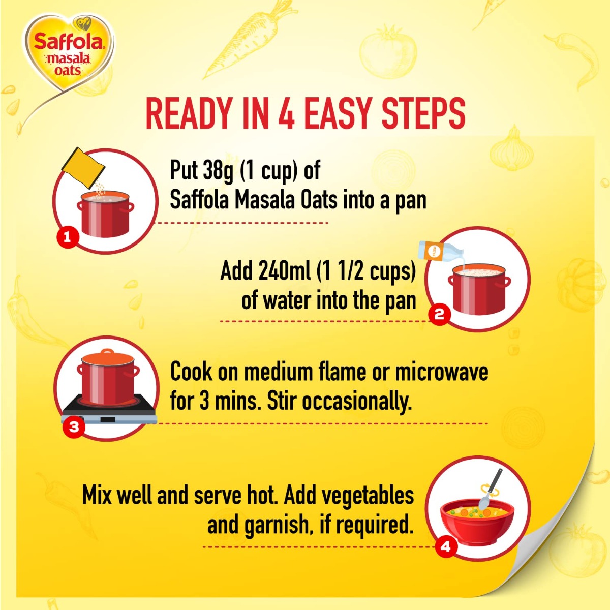 Saffola Masala Veggie Twist Oats, 500 gm, Pack of 1 Saffola Masala Veggie Twist Oats, 500 gm, Pack of 1