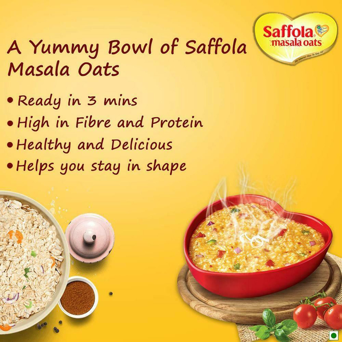 Saffola Peppy Tomato Masala Oats, 40 gm, Pack of 1 Saffola Peppy Tomato Masala Oats, 40 gm, Pack of 1