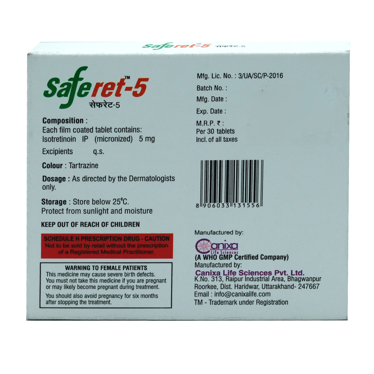 Saferet-5 Tablet 30's, Pack of 30 TabletS Saferet-5 Tablet 30's, Pack of 30 TabletS