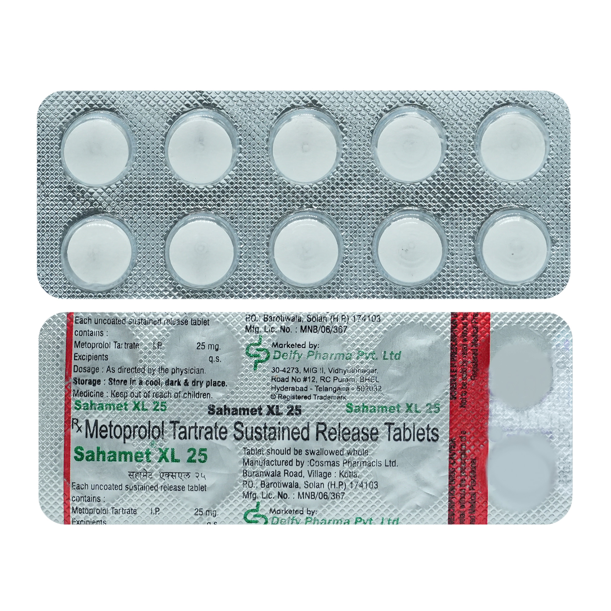 Sahamet XL 25 Tablet 10's, Pack of 10 TABLETS Sahamet XL 25 Tablet 10's, Pack of 10 TABLETS