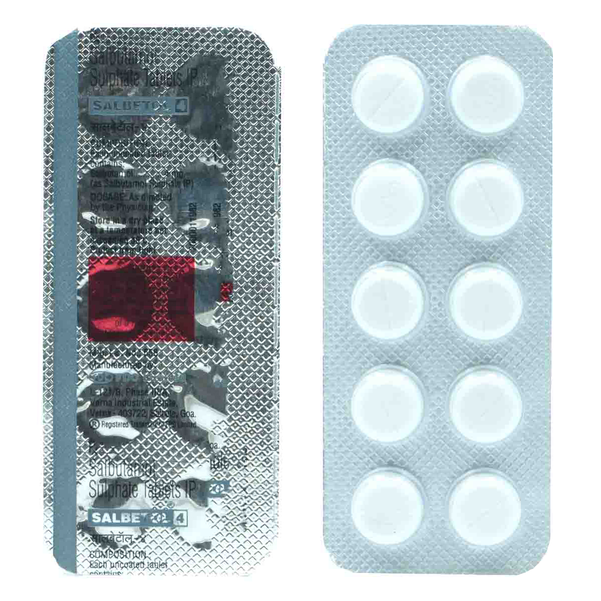 SALBETOL 4MG TABLET, Pack of 10 TABLETS SALBETOL 4MG TABLET, Pack of 10 TABLETS