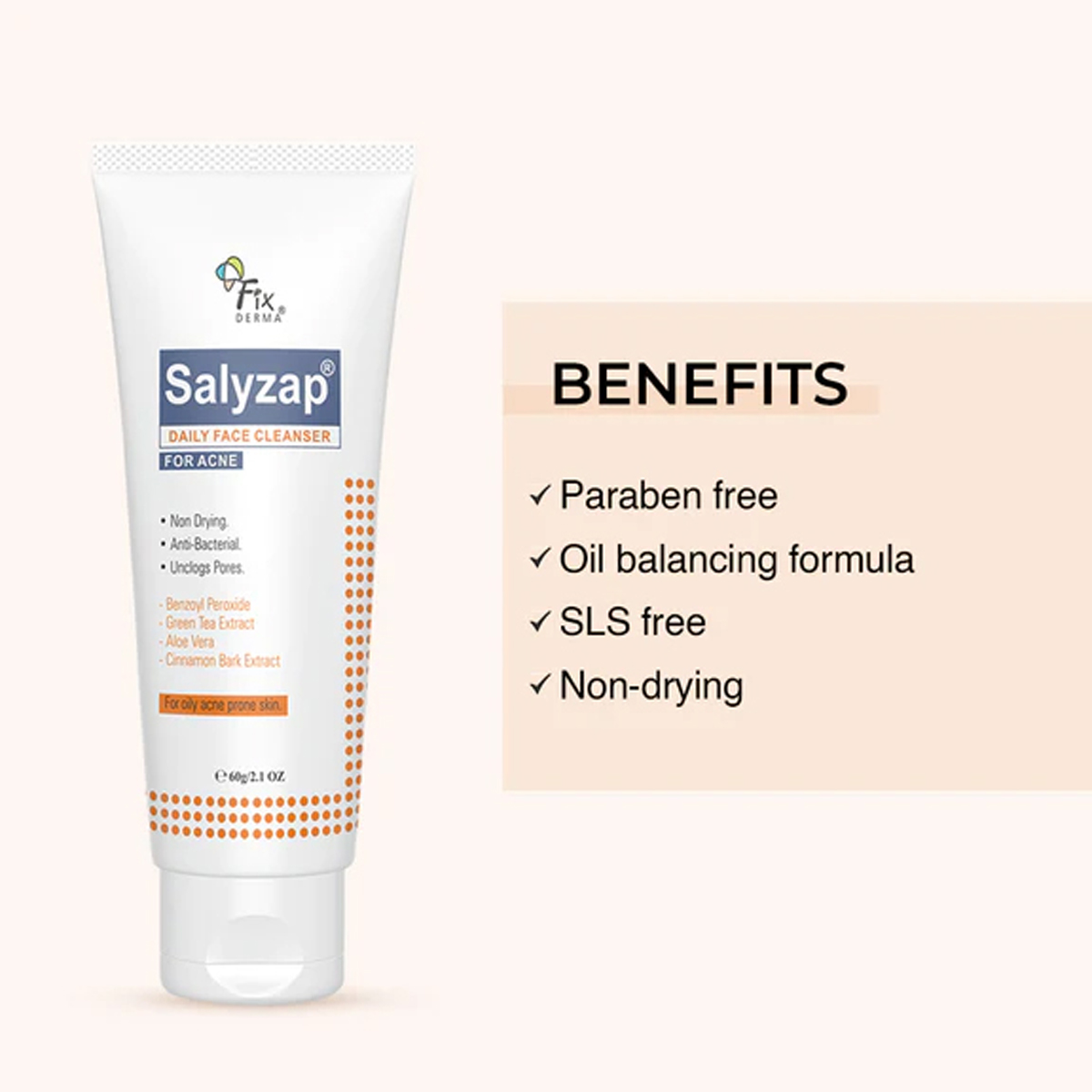Salyzap Daily Face Cleanser, 60 gm, Pack of 1 Salyzap Daily Face Cleanser, 60 gm, Pack of 1