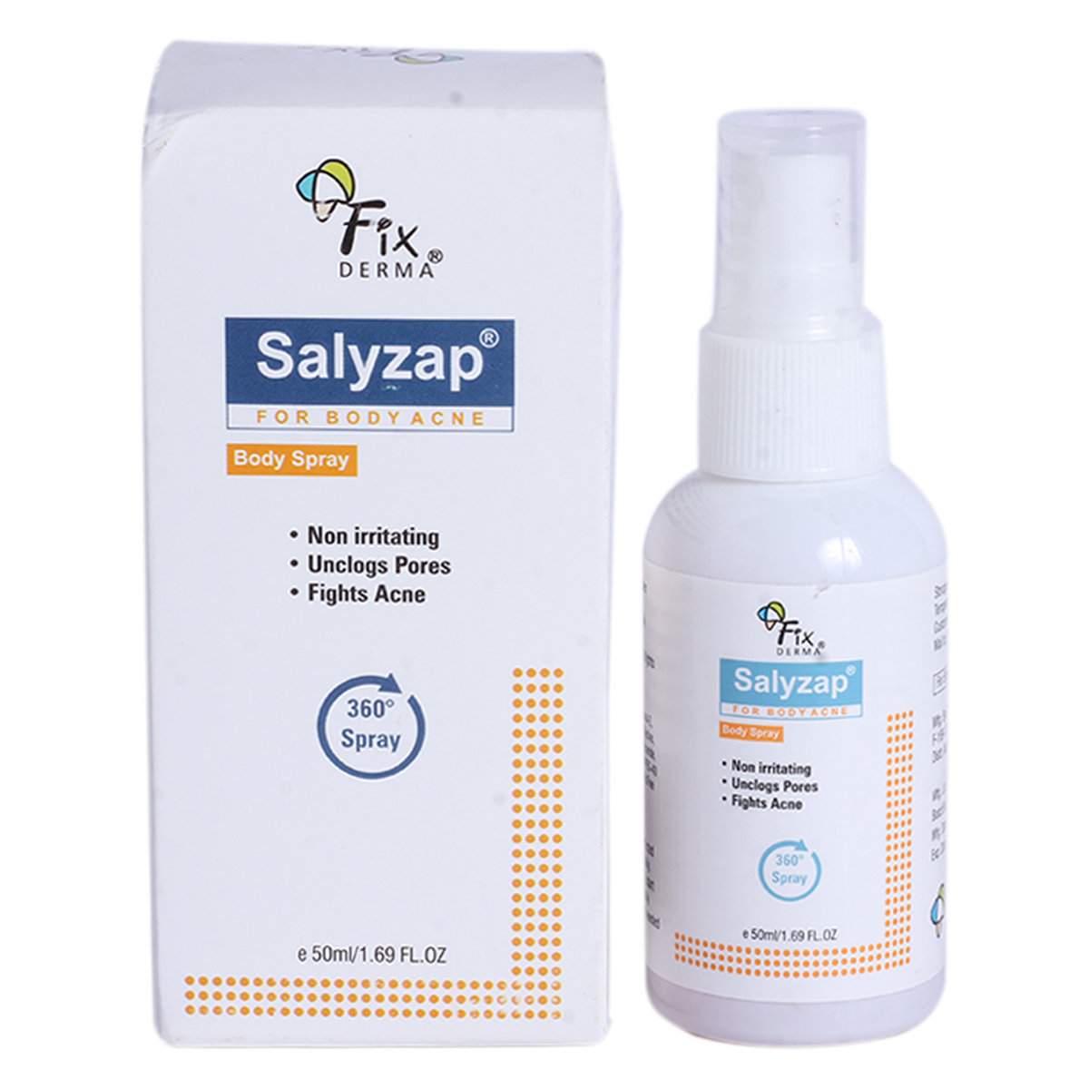 Salyzap Body Spray 50 gm | Fights Acne | Unclog pores | For Body Acne, Pack of 1 Salyzap Body Spray 50 gm | Fights Acne | Unclog pores | For Body Acne, Pack of 1