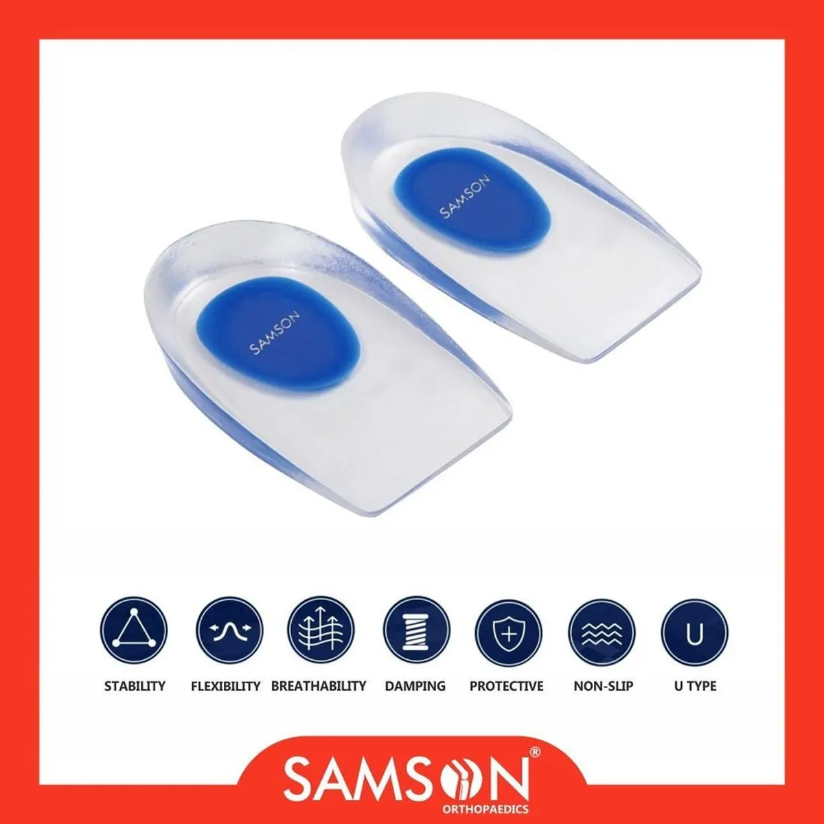 Samson Silicone Heel Cushion Cup Medium FC-4005, 1 Pair Samson Silicone Heel Cushion Cup Medium FC-4005, 1 Pair