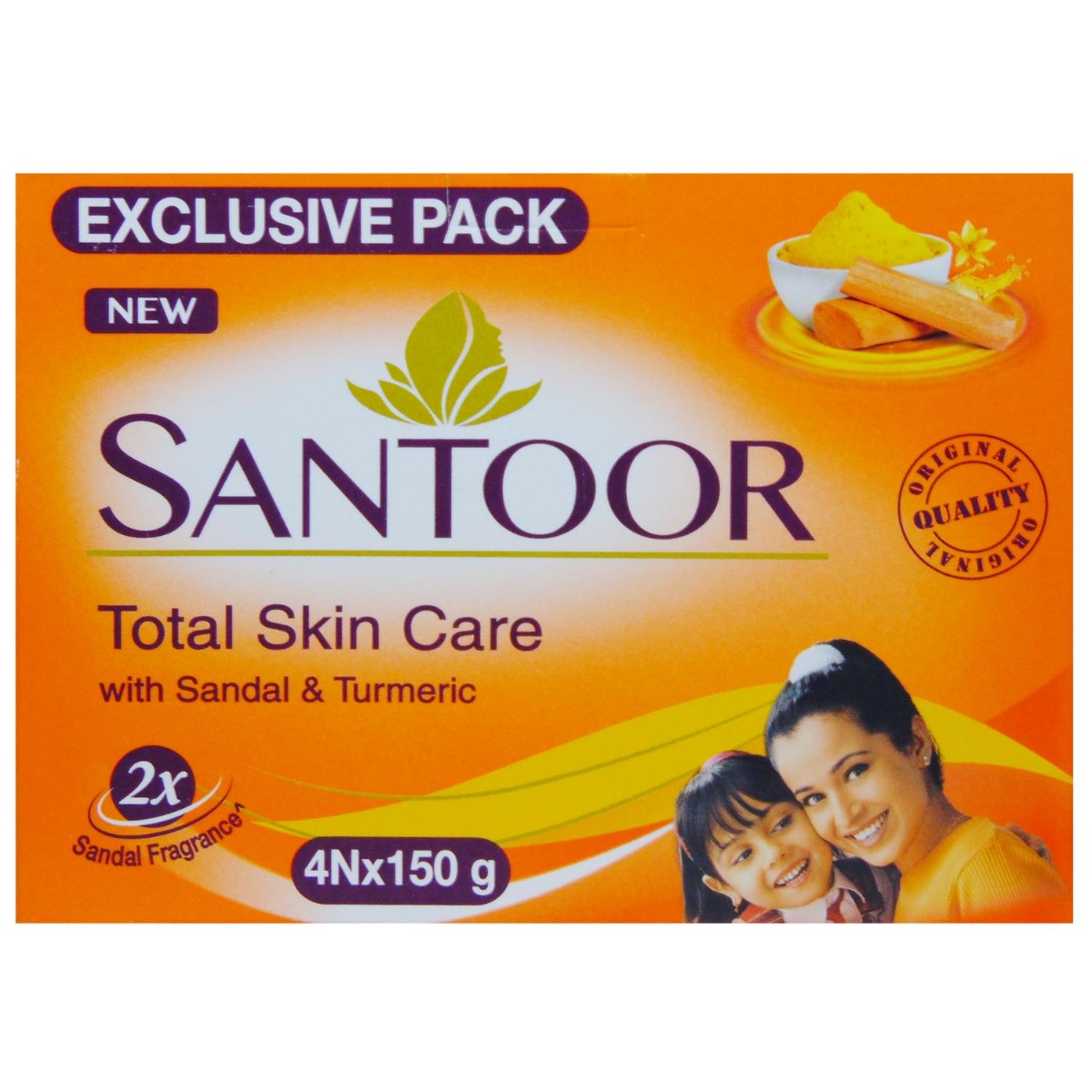 Santoor Sandal Soap, 600 gm (4 x 150 gm), Pack of 1 Santoor Sandal Soap, 600 gm (4 x 150 gm), Pack of 1