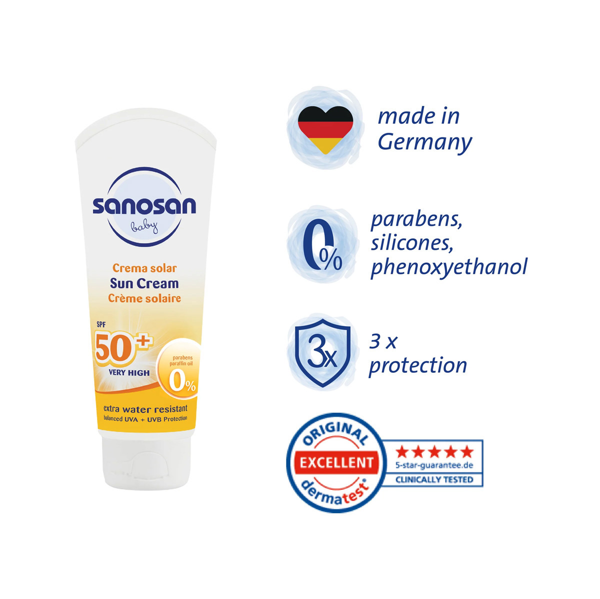 Sanosan SPF 50+ Baby Sun Cream, 75 ml Sanosan SPF 50+ Baby Sun Cream, 75 ml