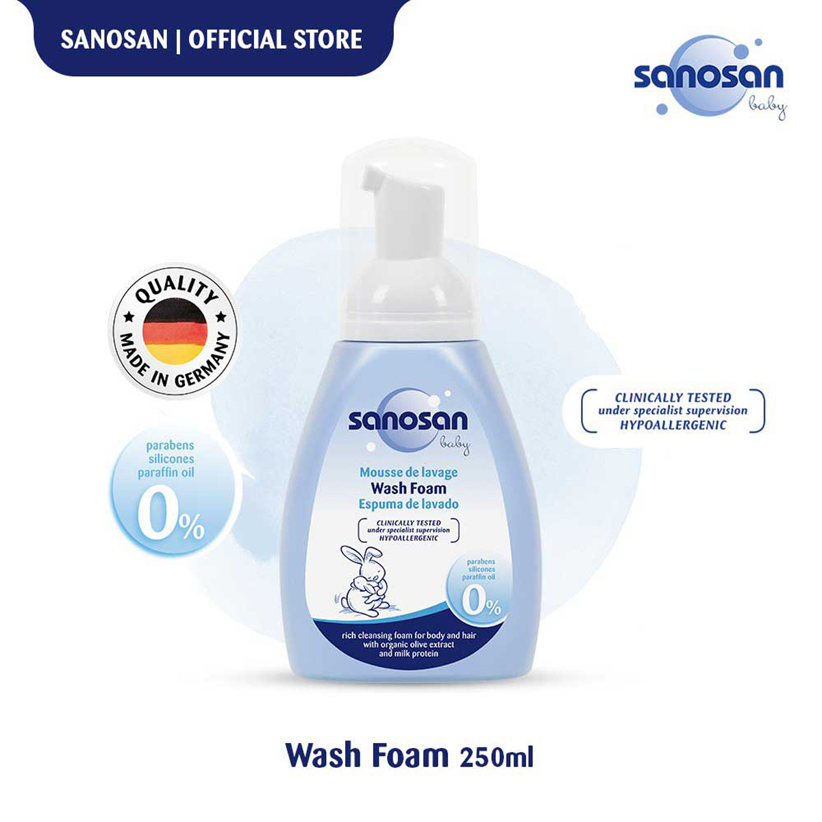 Sanosan Baby Wash Foam, 250 ml, Pack of 1 Sanosan Baby Wash Foam, 250 ml, Pack of 1
