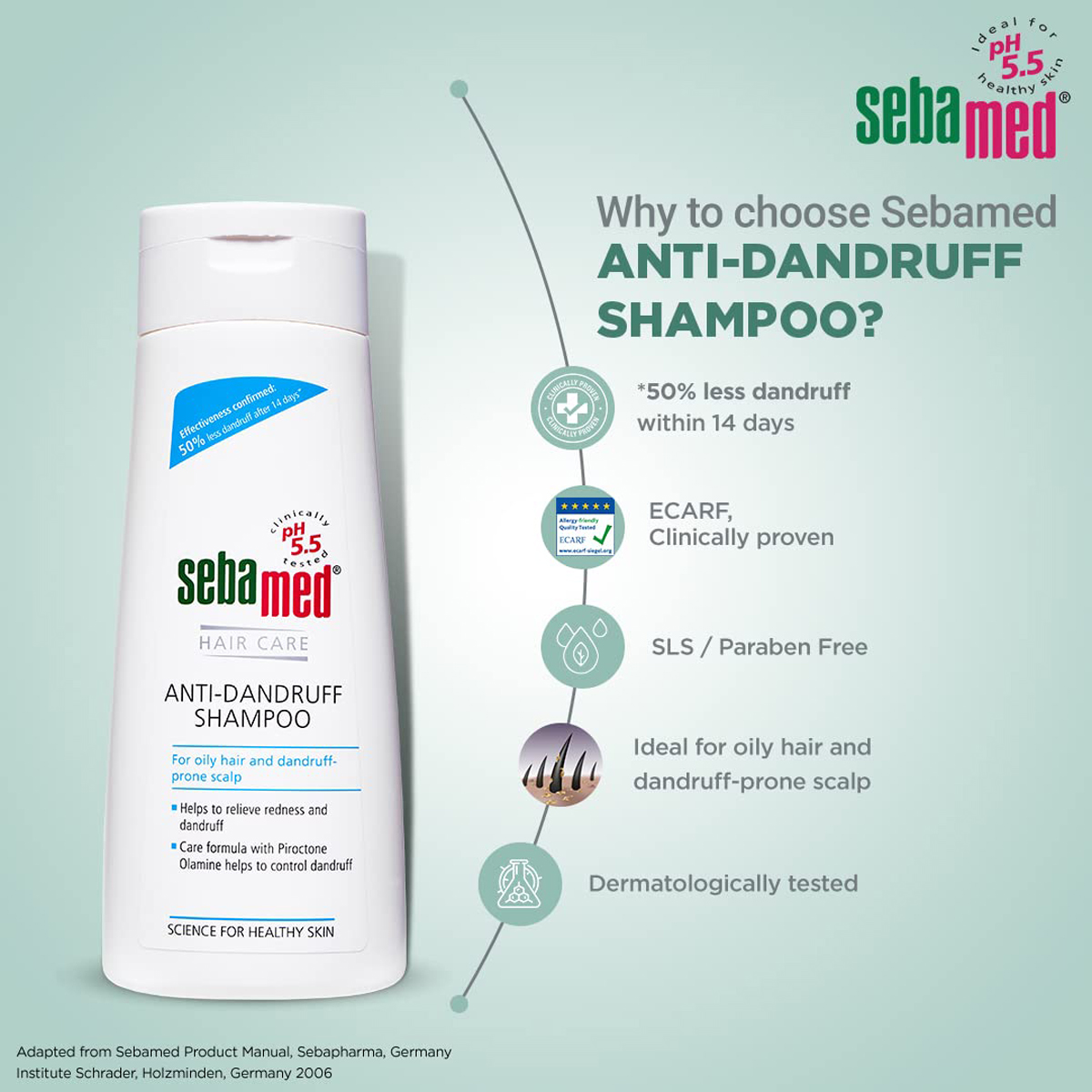 Sebamed Anti-Dandruff Shampoo, 200 ml, Pack of 1 Sebamed Anti-Dandruff Shampoo, 200 ml, Pack of 1