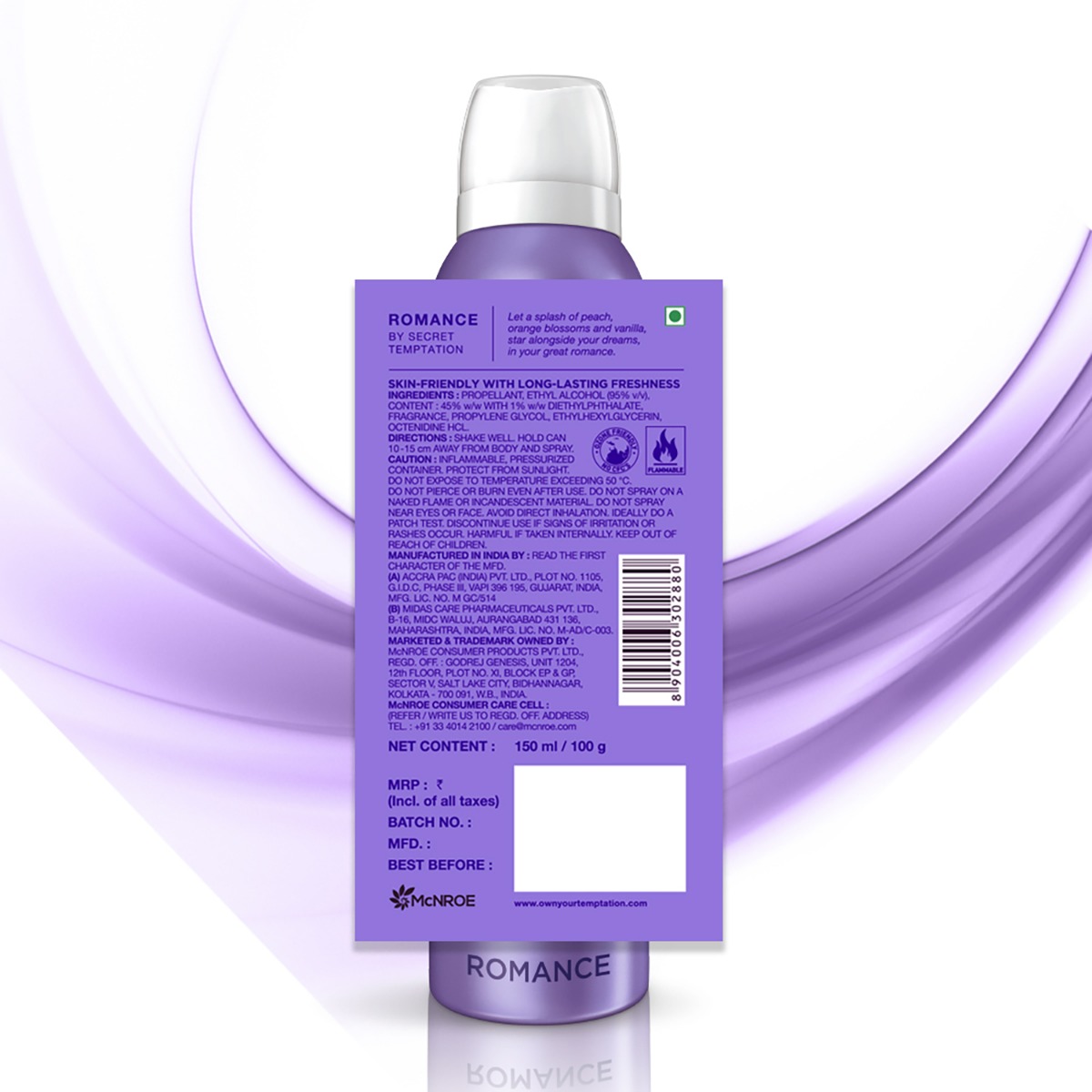 Secret Temptation Romance Body Deodorant, 150 ml, Pack of 1 Secret Temptation Romance Body Deodorant, 150 ml, Pack of 1