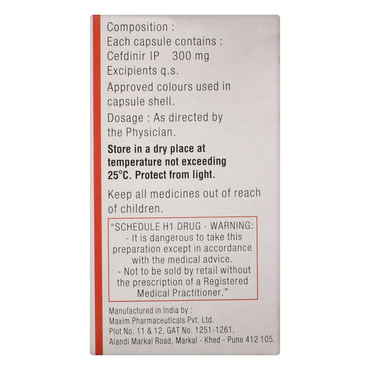 Sefdin 300 mg Capsule 10's, Pack of 10 CAPSULES Sefdin 300 mg Capsule 10's, Pack of 10 CAPSULES