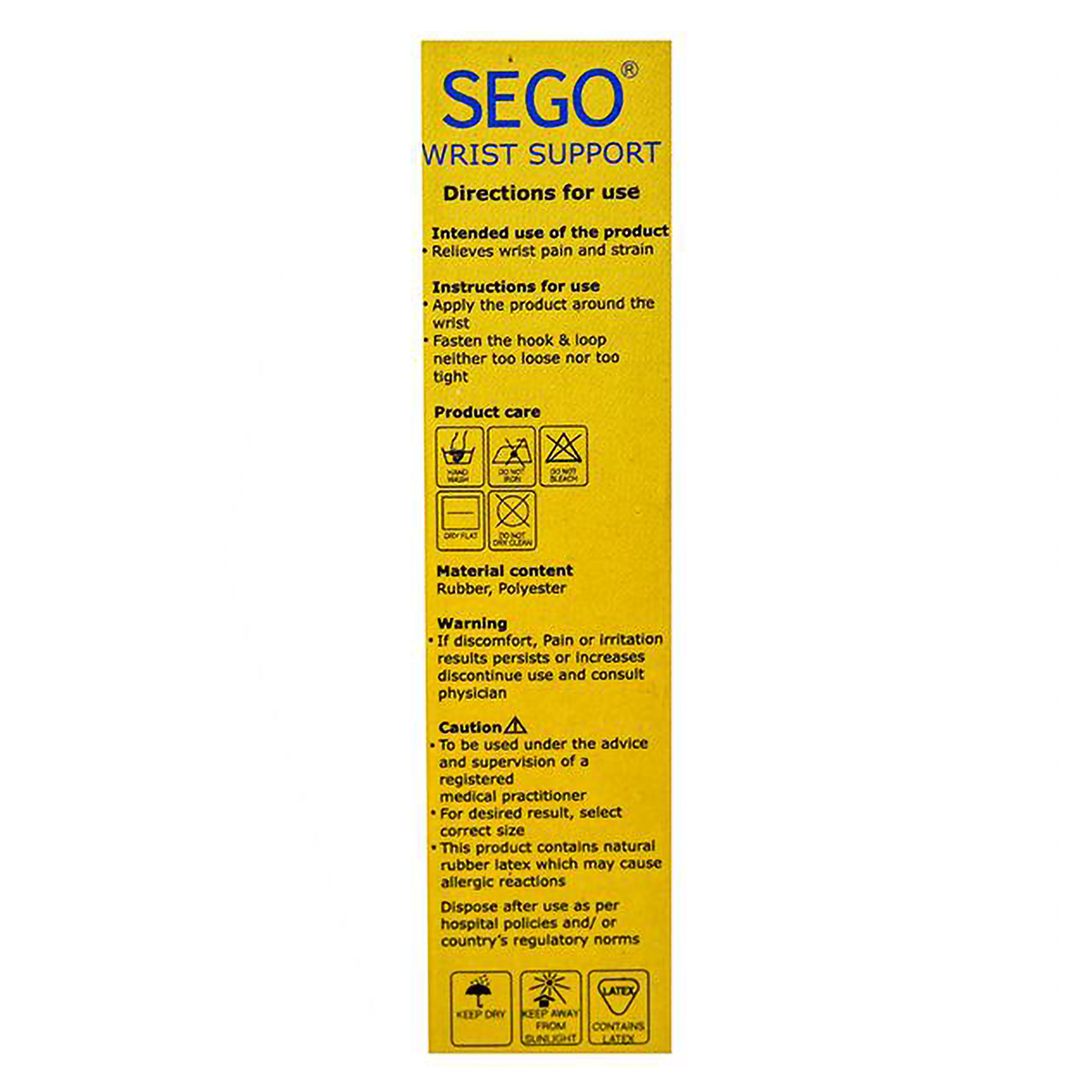 Dyna Sego Wrist Support for Right/Left Wrists Medium, 1 Count, Pack of 1 Dyna Sego Wrist Support for Right/Left Wrists Medium, 1 Count, Pack of 1