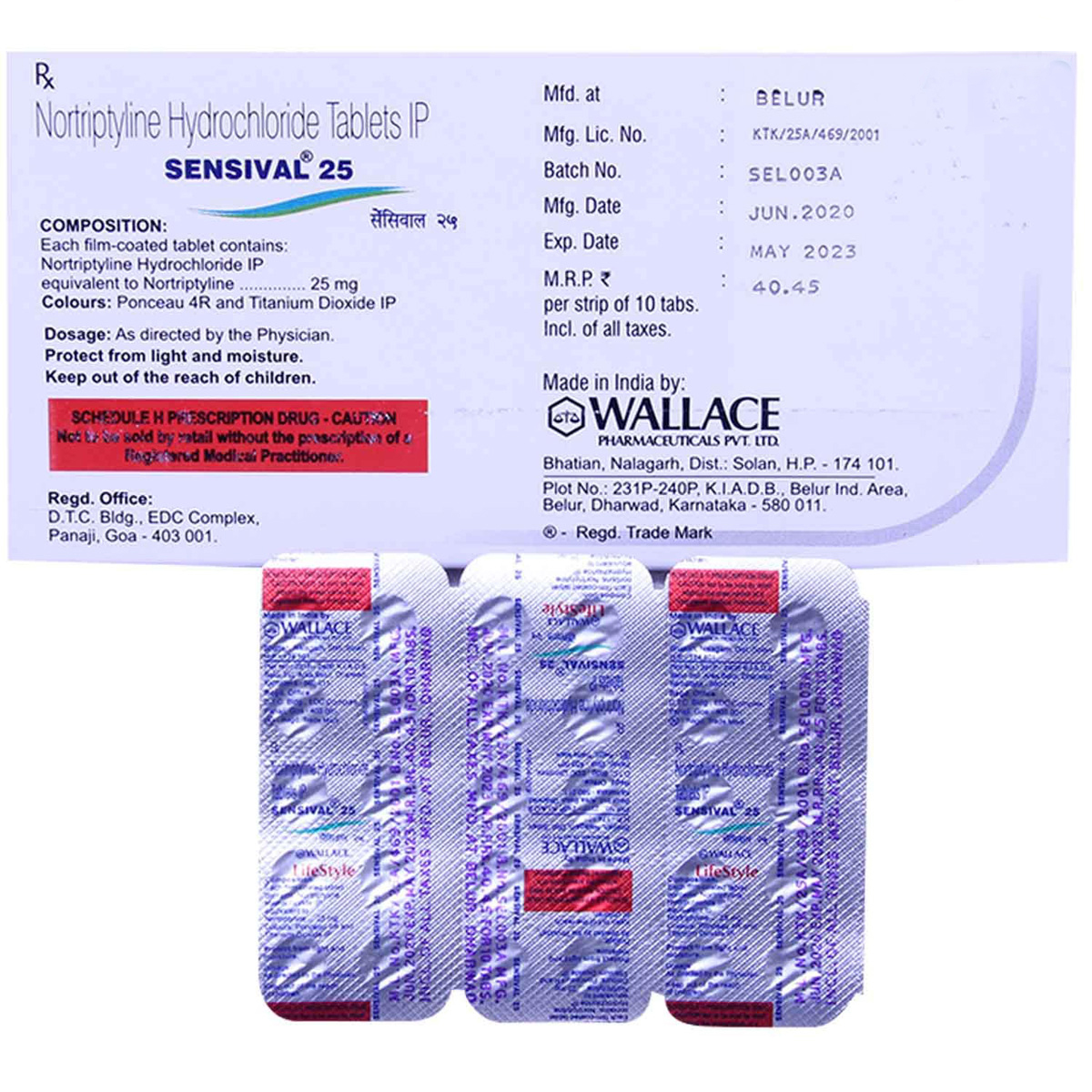 Sensival 25 Tablet 10's, Pack of 10 TABLETS Sensival 25 Tablet 10's, Pack of 10 TABLETS