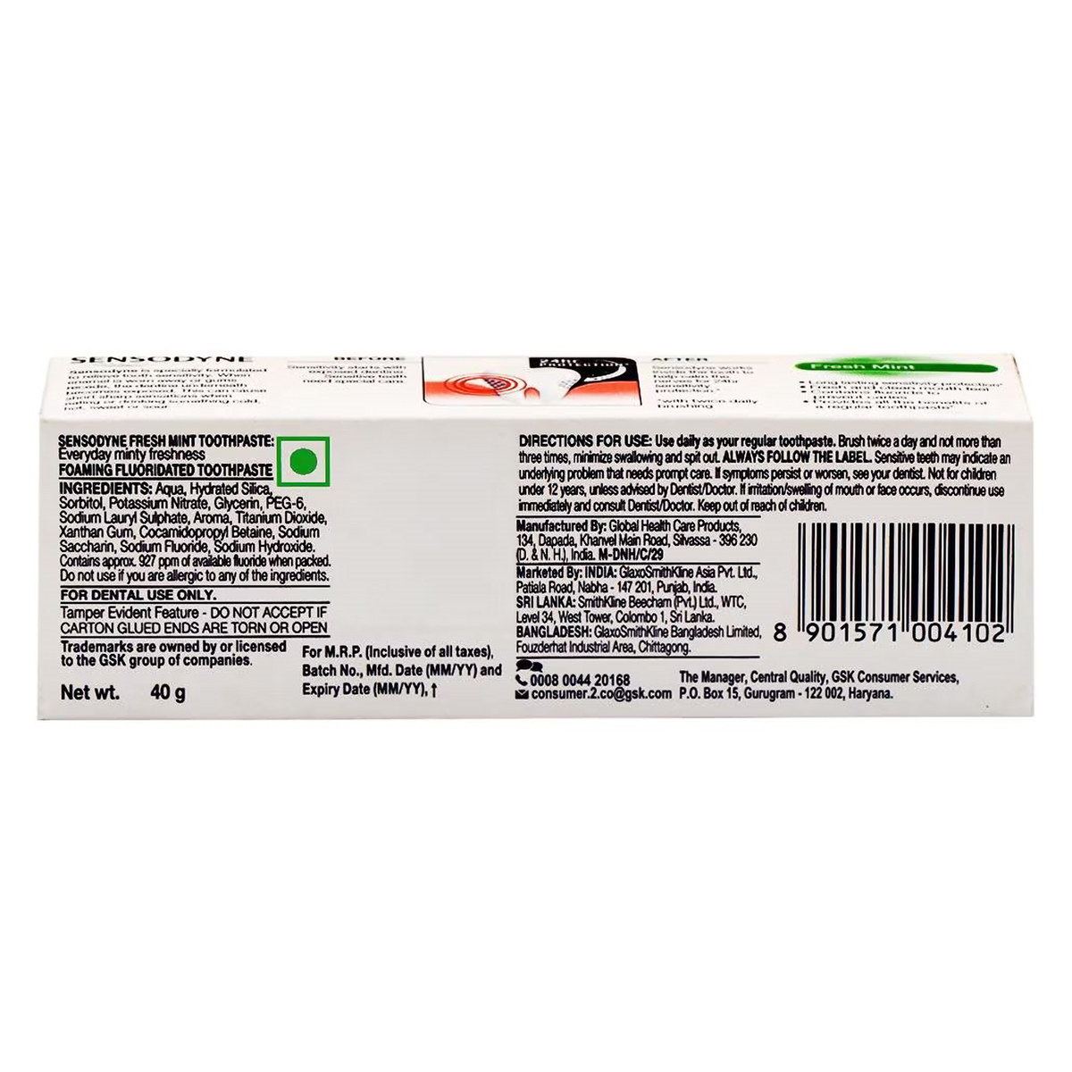 Sensodyne Fresh Mint Toothpaste, 40 gm, Pack of 1 Sensodyne Fresh Mint Toothpaste, 40 gm, Pack of 1